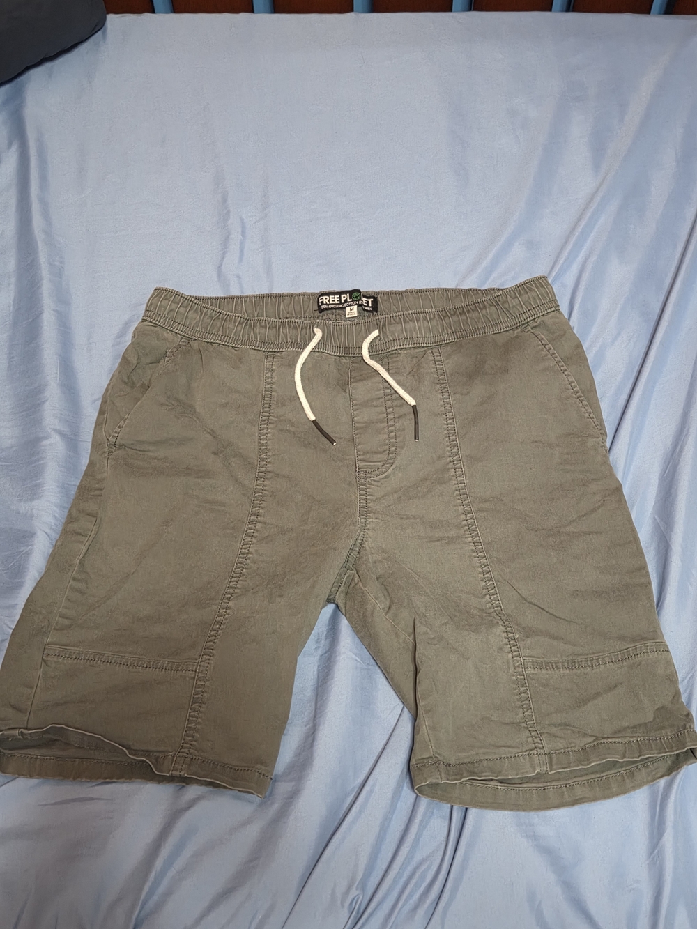 Free Planet Olive Drawstring Athletic Shorts Size Medium